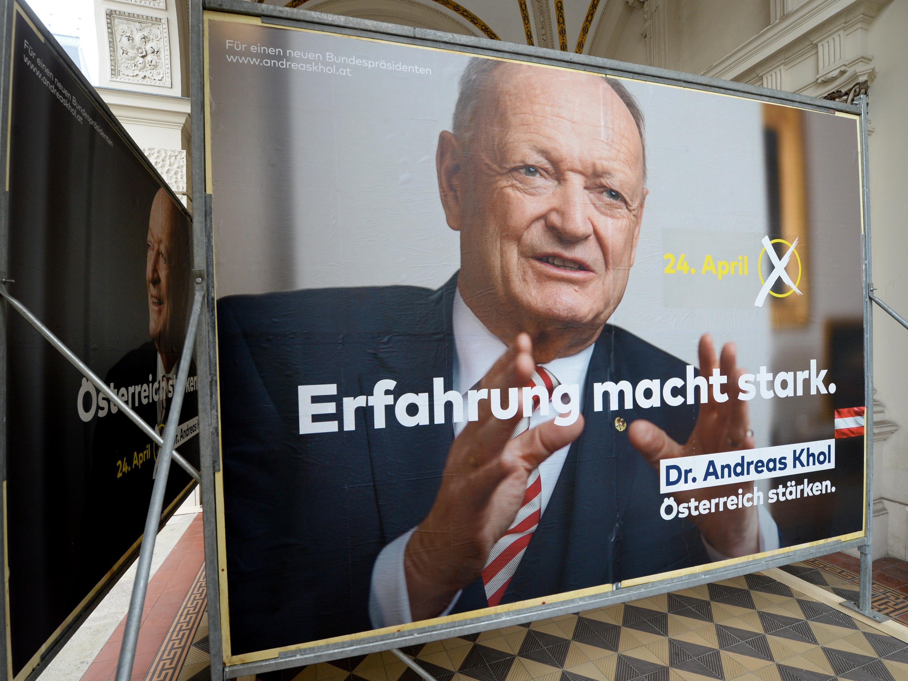 Die ÖVP hat die Plakatkampagne für Andreas Khol vorgestellt.