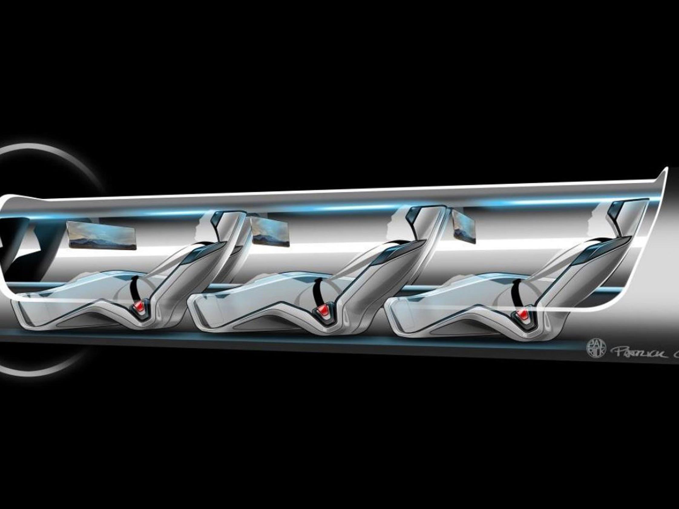 So könnte der Transport per "Hyperloop"-Röhre aussehen.
