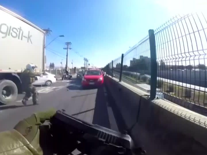 Wilde Verfolgungsjad auf der Straße. Wilde Verfolgungsjad auf der Straße.