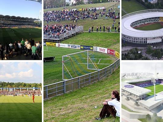 Die fünf großen Wiener Fußballstadien.
