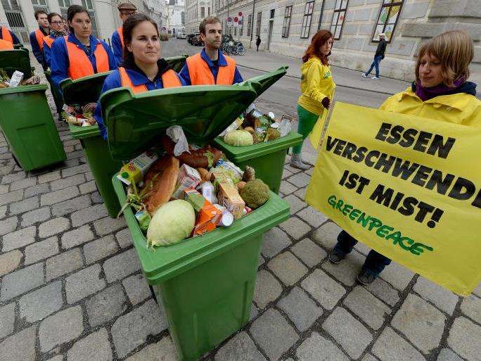 Kundgebung von Greenpeace mit dem Titel "Lebensmittel-Marsch".