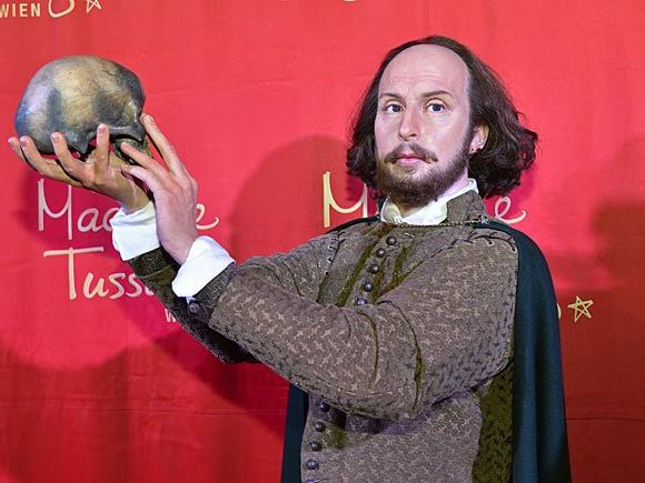Die William Shakespeare-Wachsfigur in Madame Tussauds Wachsfigurenkabinett in Wien