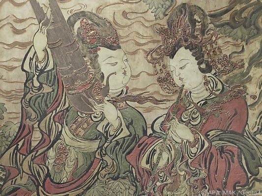 Chinesische Wandmalerei aus der Yuan-Dynastie (1260-1368) Chinesische Wandmalerei aus der Yuan-Dynastie (1260-1368)