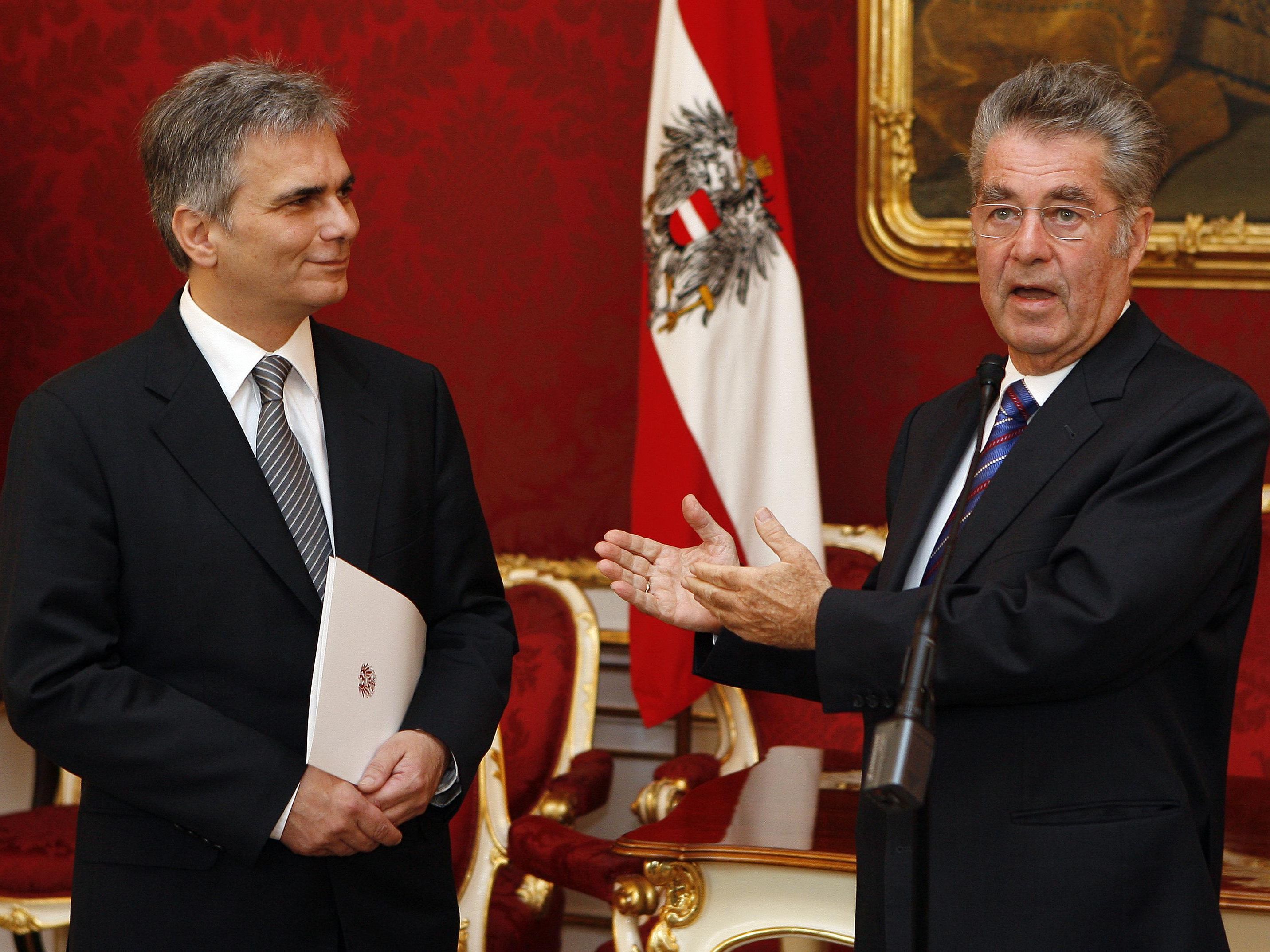 Ex-Bundeskanzler Werner Faymann und Noch-Bundespräsident Heinz Fischer. Ex-Bundeskanzler Werner Faymann und Noch-Bundespräsident Heinz Fischer.