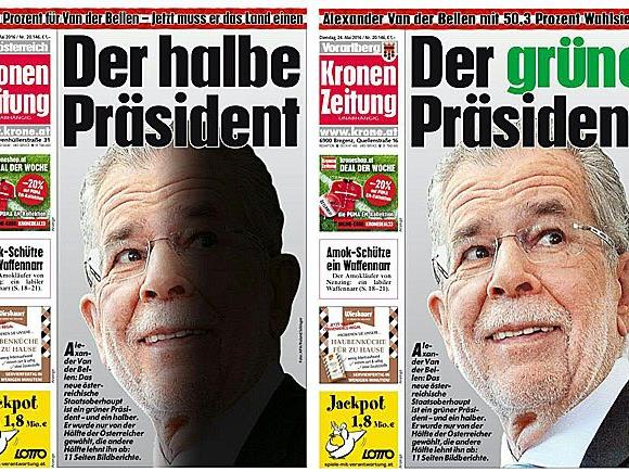 Mit zwei verschiedenen Titelseiten berichtete die "Kronen Zeitung" am Dienstag