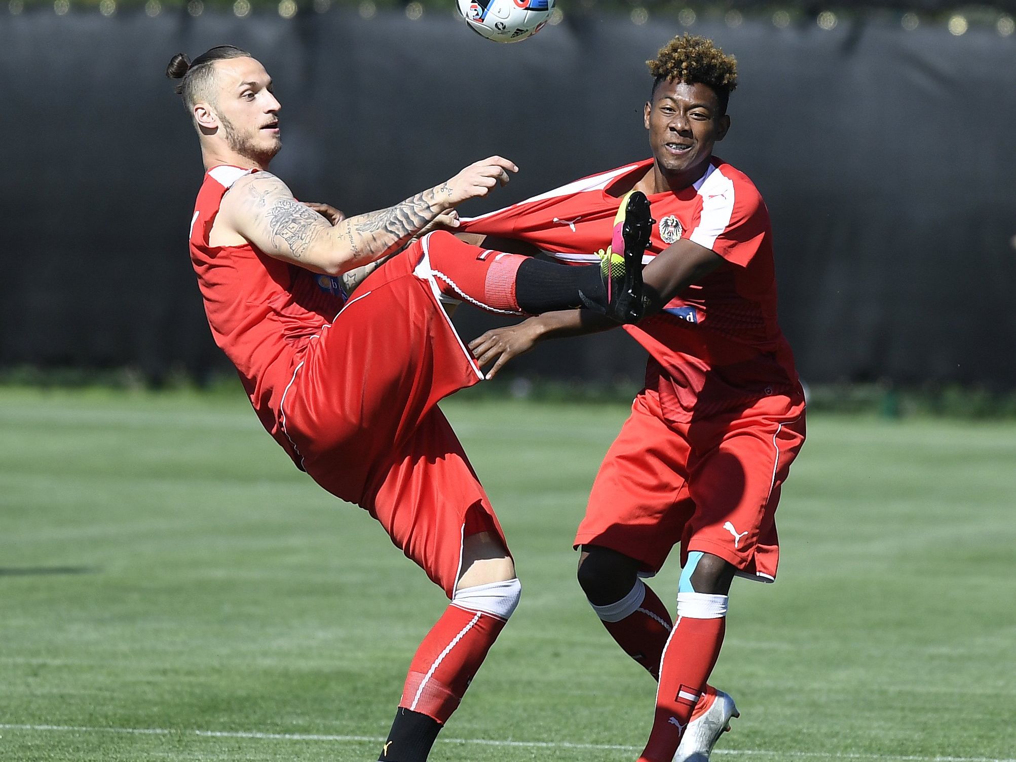 Marko Arnautović und David Alaba im Training in Mallemort. Marko Arnautović und David Alaba im Training in Mallemort.