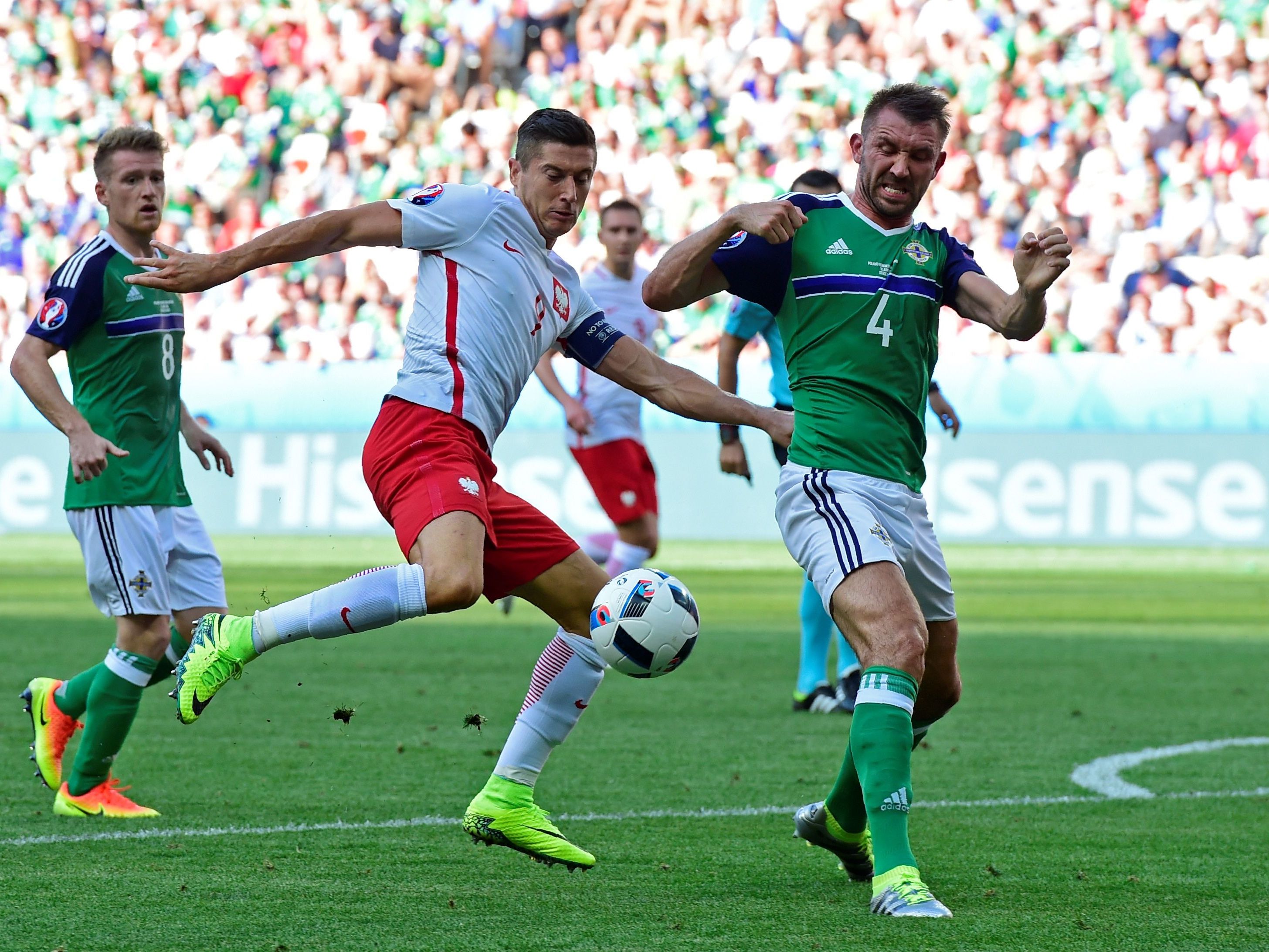 Polen startete mit einem Sieg gegen Außenseiter Nordirland in die EURO 2016. Polen startete mit einem Sieg gegen Außenseiter Nordirland in die EURO 2016.