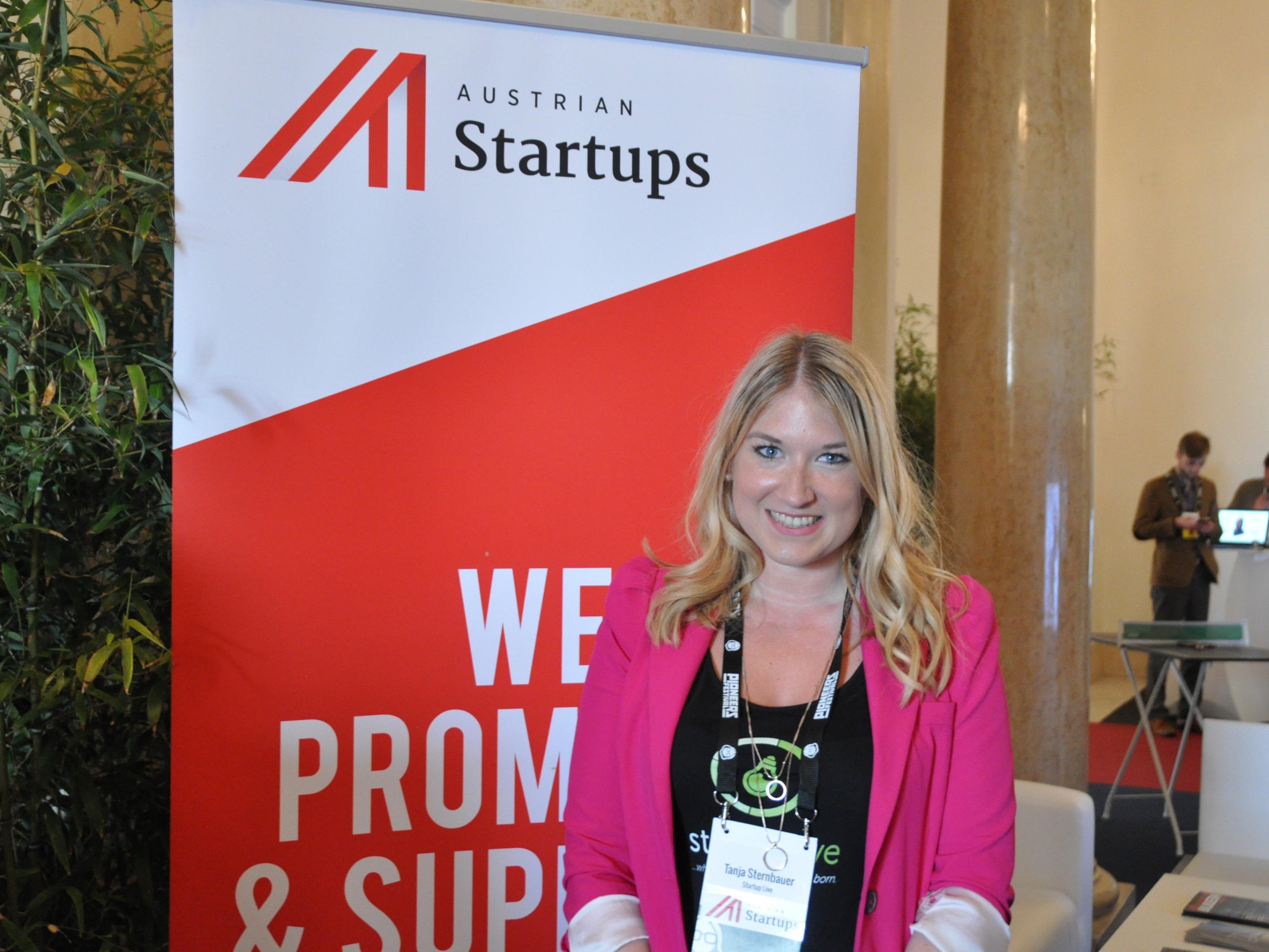 Gesprächspartnerin Tanja von AustrianStartups & StartupLive am Pioneers Festival