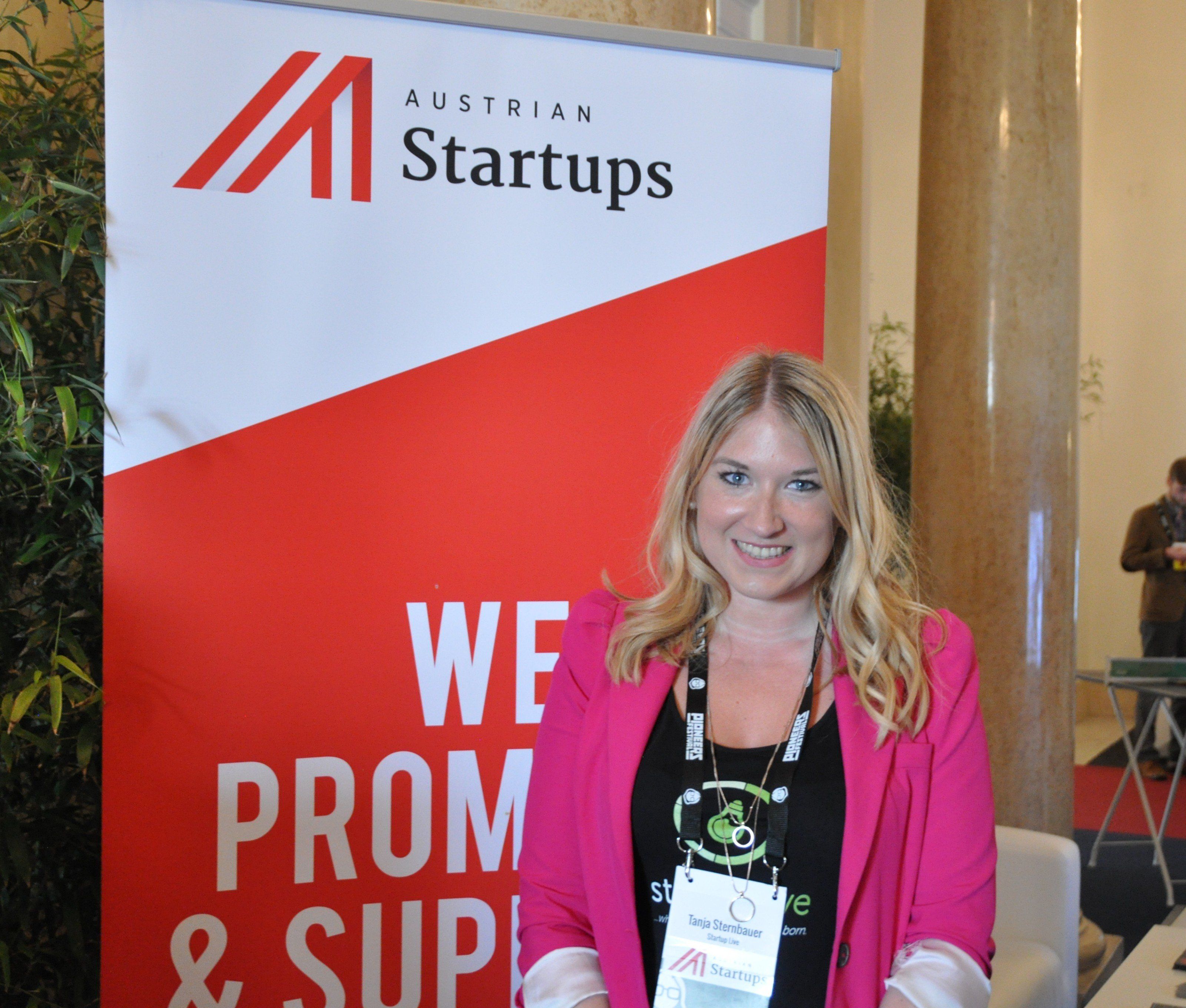 Gesprächspartnerin Tanja von AustrianStartups & StartupLive am Pioneers Festival Gesprächspartnerin Tanja von AustrianStartups & StartupLive am Pioneers Festival