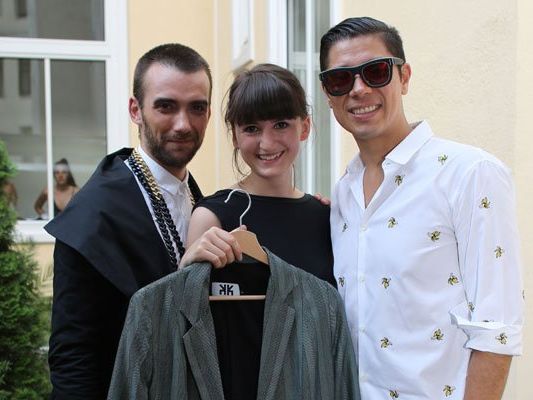 Guy Debast, Alexis Fernandez Gonzalez und Andrea Kerber bei der VIS A VIS Fashionshow.