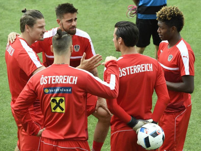 Die ÖFB-Spieler bereiten sich auf die Partie gegen Portugal vor.