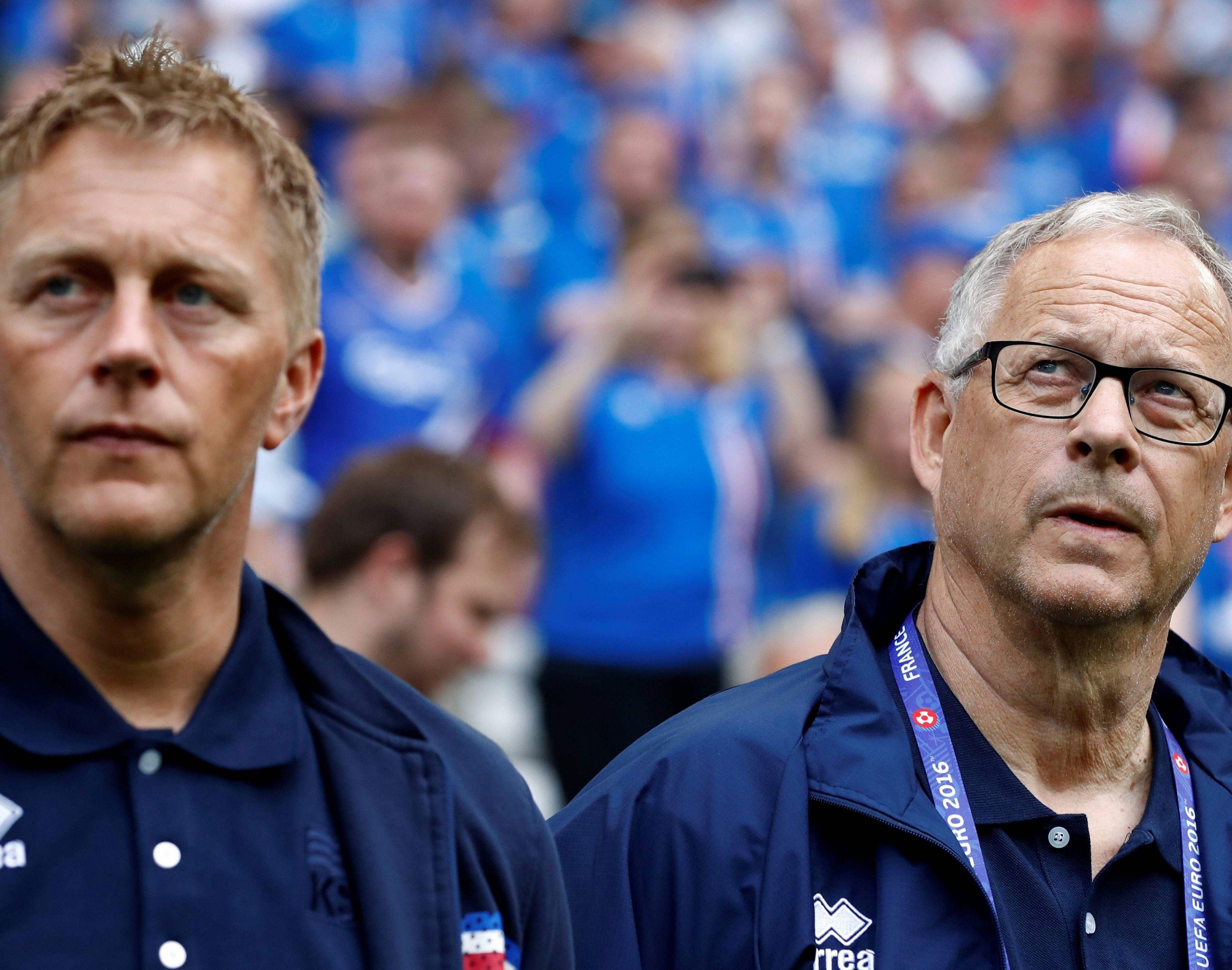 Islands Nationalteam hat gleich zwei Trainer. Islands Nationalteam hat gleich zwei Trainer.