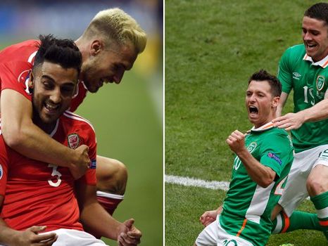 Wales und Nordirland treffen im 2. EM-Achtelfinale aufeinander. Wales und Nordirland treffen im 2. EM-Achtelfinale aufeinander.