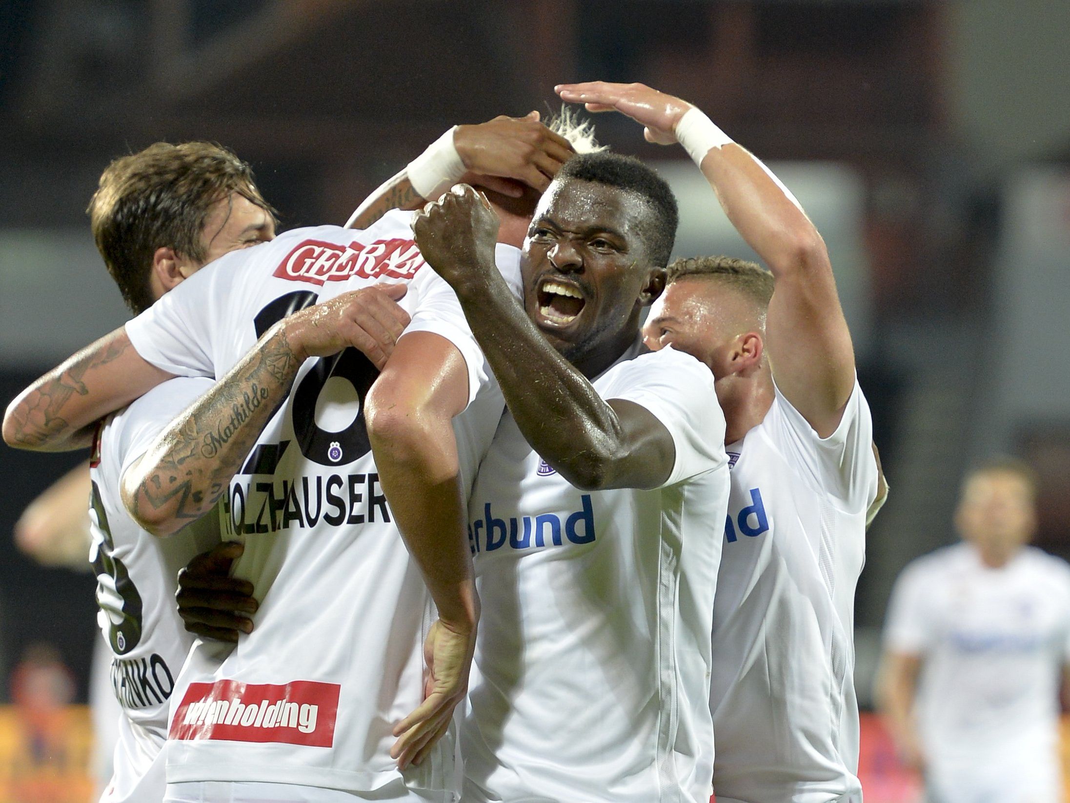 Die Austria feiert auswärts gegen den FK Kukësi einen ungefährdeten 4:1-Sieg. Die Austria feiert auswärts gegen den FK Kukësi einen ungefährdeten 4:1-Sieg.