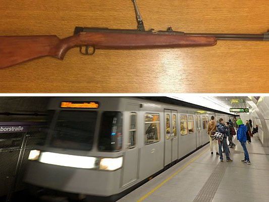 Mit diesem Gewehr waren die Jugendlichen in der U2 unterwegs Mit diesem Gewehr waren die Jugendlichen in der U2 unterwegs
