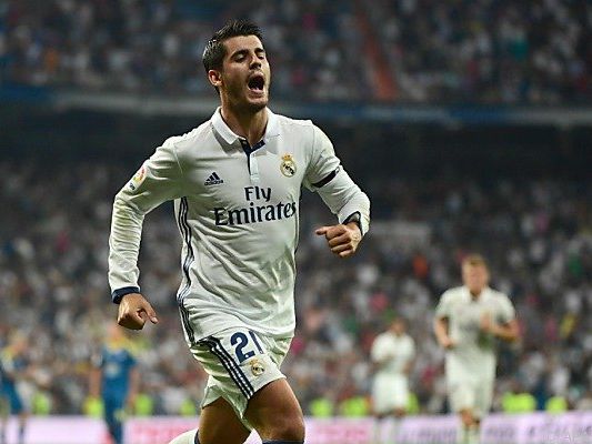 Alvaro Morata jubelt nach seinem Treffer zur 1:0-Führung für Real Alvaro Morata jubelt nach seinem Treffer zur 1:0-Führung für Real