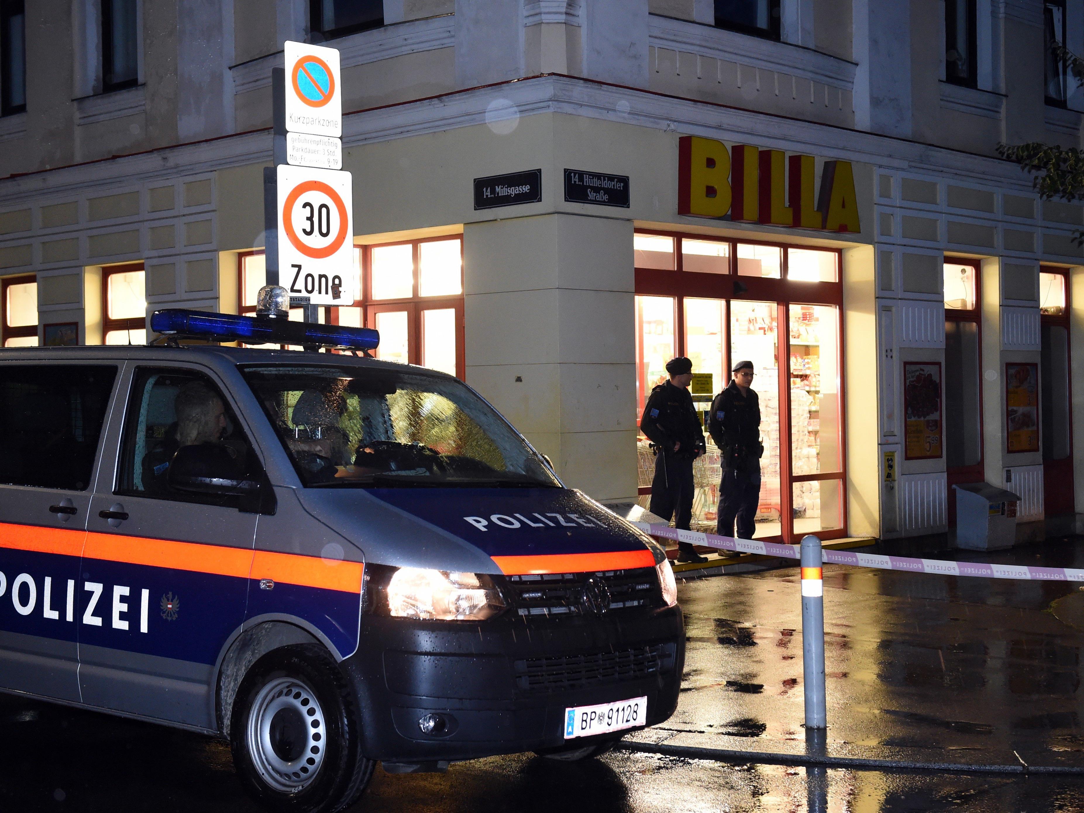 Nach dem tödlichen Supermarkt-Überfall in Wien-Penzing.