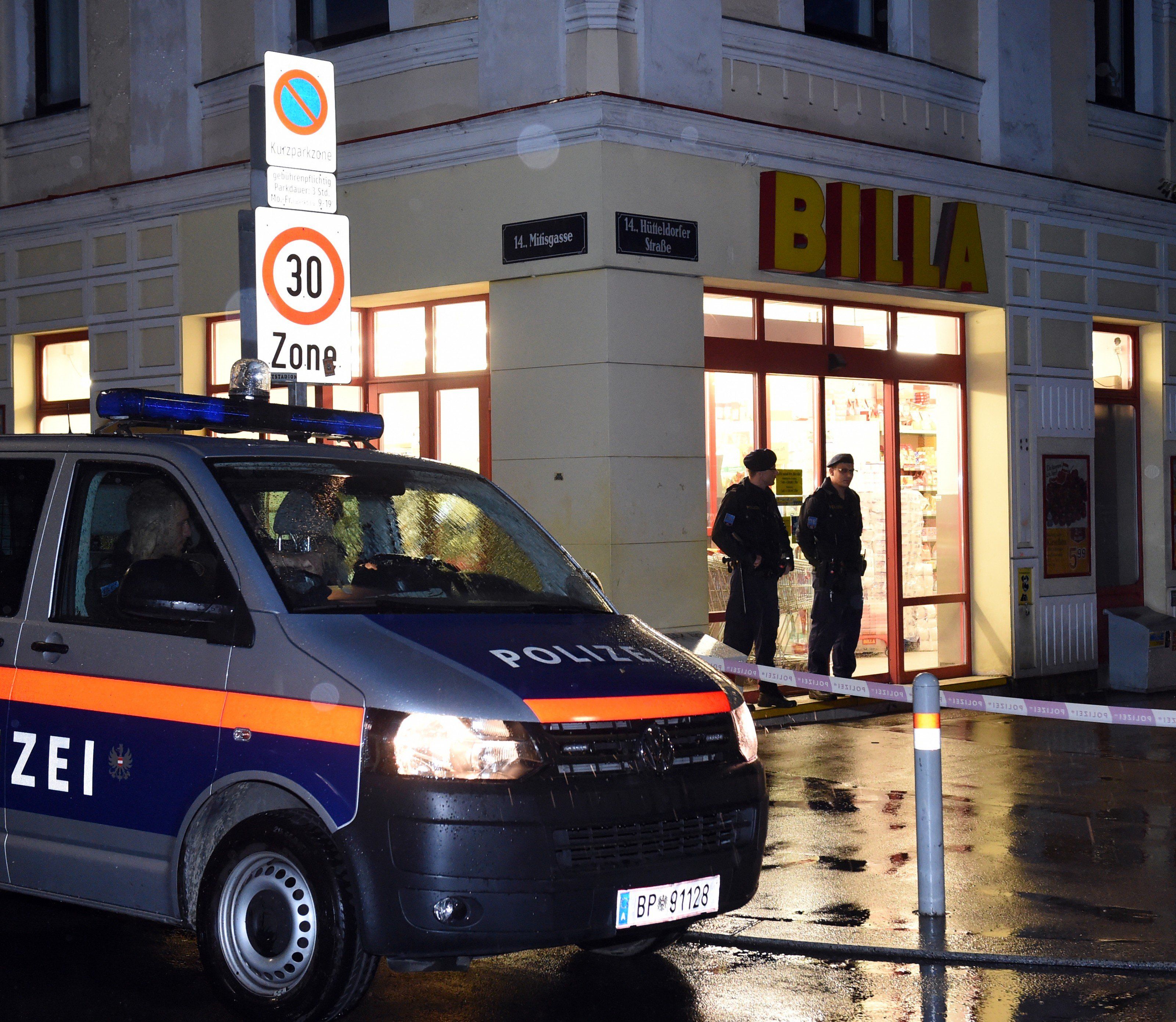 Nach dem tödlichen Supermarkt-Überfall in Wien-Penzing.