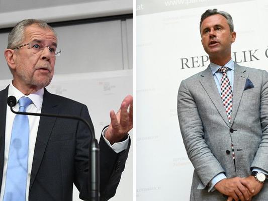 Die Präsidentschaftskandidaten Alexander Van der Bellen (l.) und Norbert Hofer (r.).