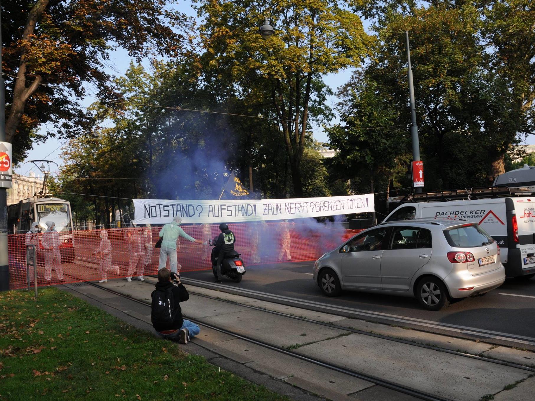 Aktivisten blockierten den Wiener Ring