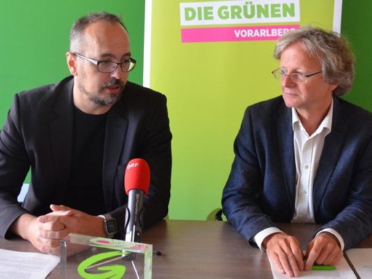Michel Reimon (links) und Adi Gross bei der Pressekonferenz Michel Reimon (links) und Adi Gross bei der Pressekonferenz