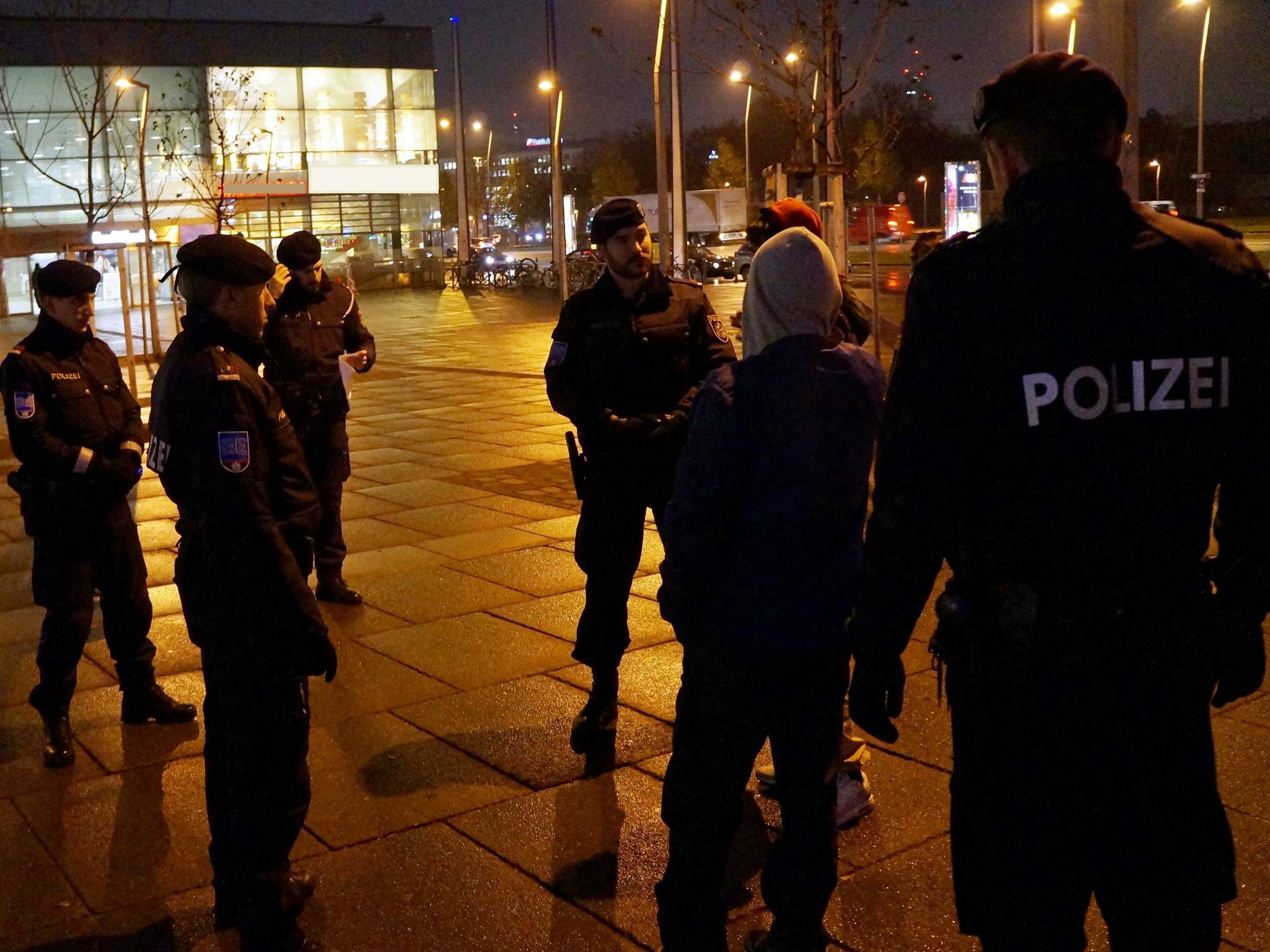 Die Bereitschaftseinheit der Wiener Polizei bei der Arbeit. Die Bereitschaftseinheit der Wiener Polizei bei der Arbeit.