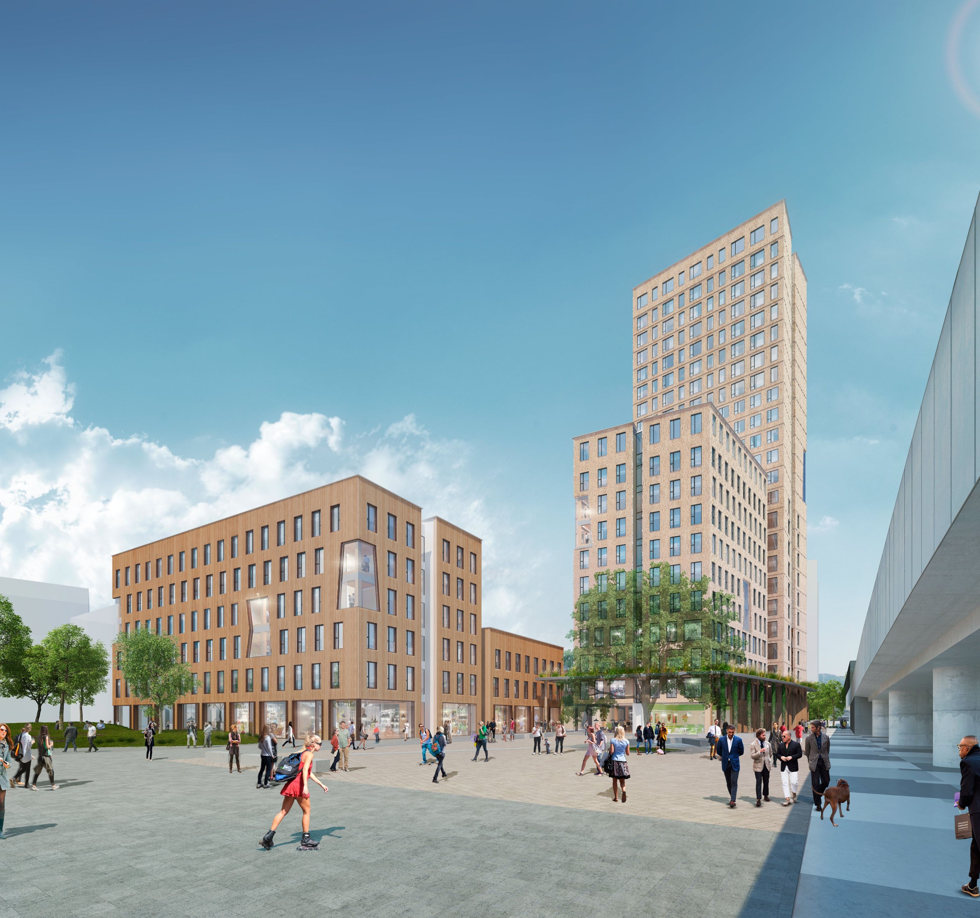 In der Seestadt Aspern entsteht das höchste Holzhochhaus der Welt. In der Seestadt Aspern entsteht das höchste Holzhochhaus der Welt.