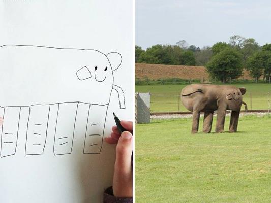 Der Elefant von Dom sieht doch schon recht realistisch aus.