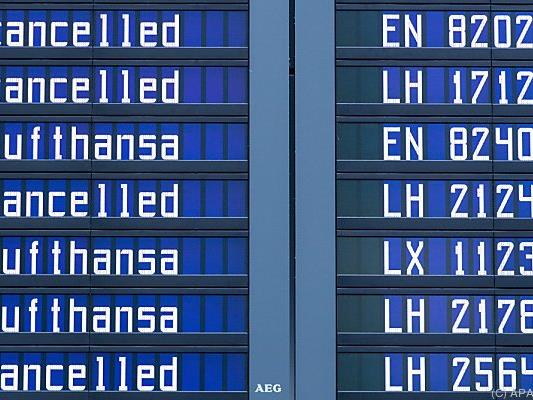 Alle 22 Wien-Flüge der Lufthansa fallen am Mittwoch aus.