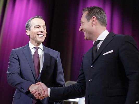 Bundeskanzler Kern diskutierte mit FPÖ-Chef Strache Bundeskanzler Kern diskutierte mit FPÖ-Chef Strache