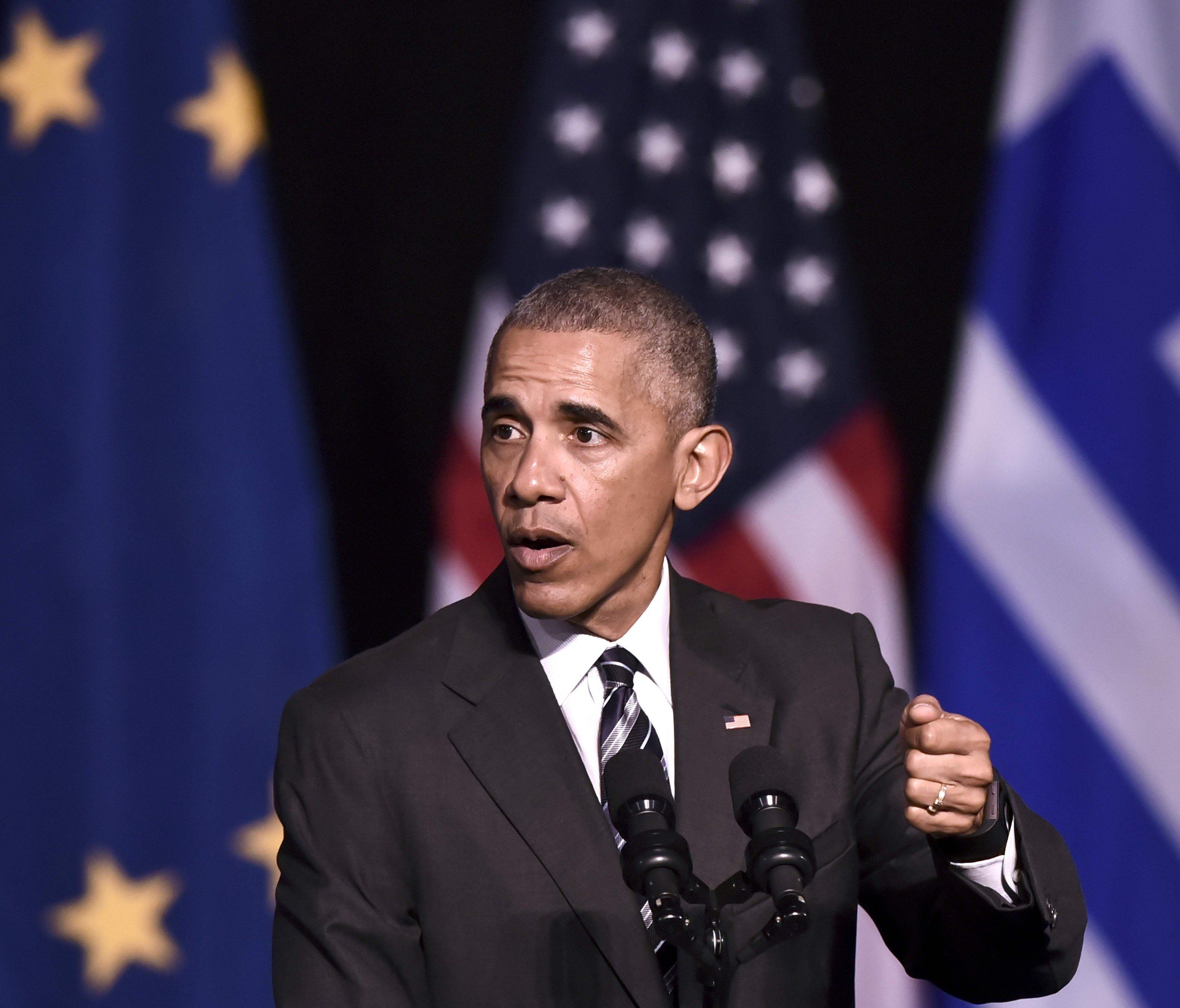 Obama hat in Athen in seiner Rede eine Lanze für die Demokratie gebrochen. Obama hat in Athen in seiner Rede eine Lanze für die Demokratie gebrochen.