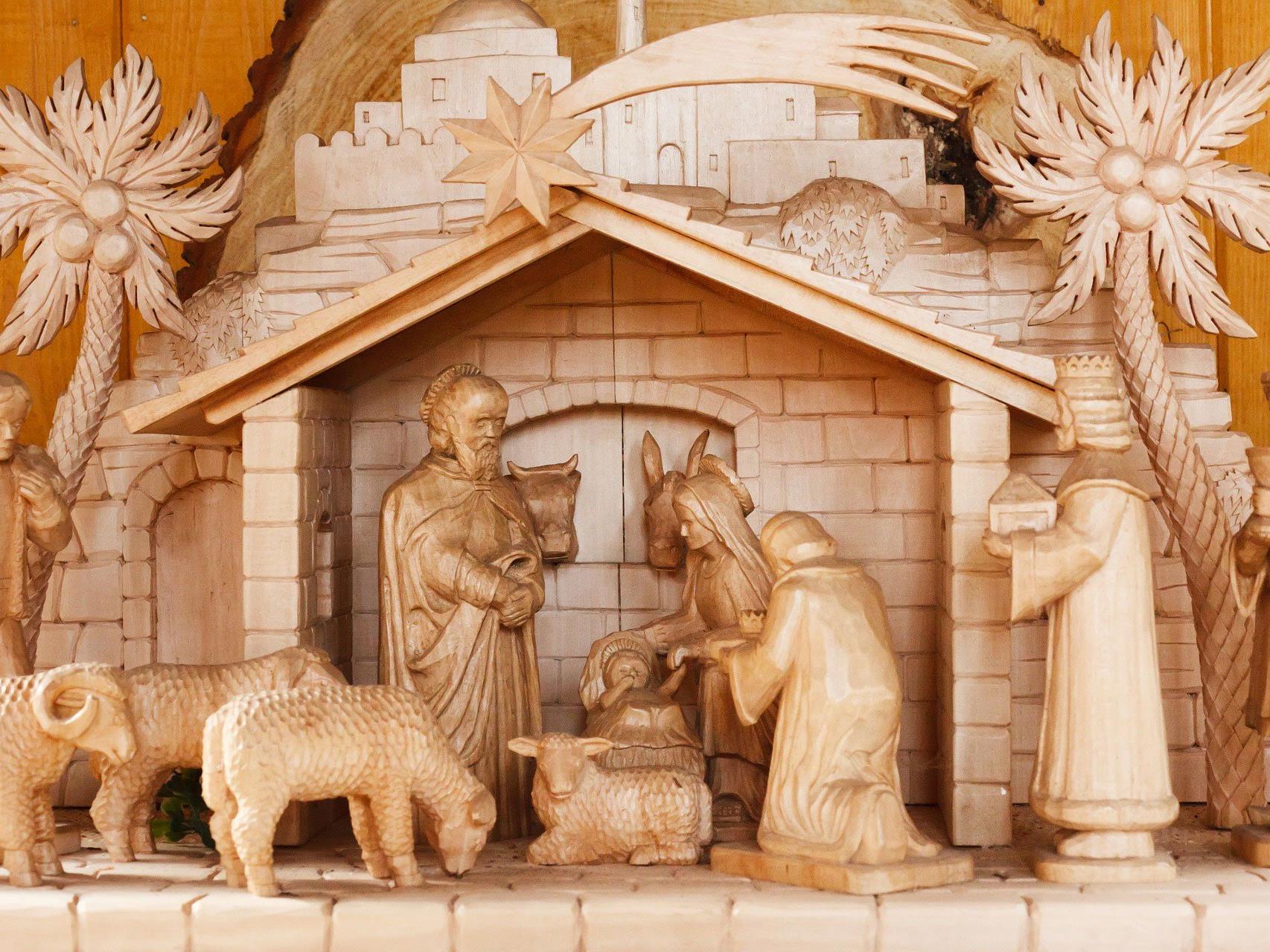 Unter anderem im Angebot: Krippenfiguren aus dem Geburtsort von Jesus