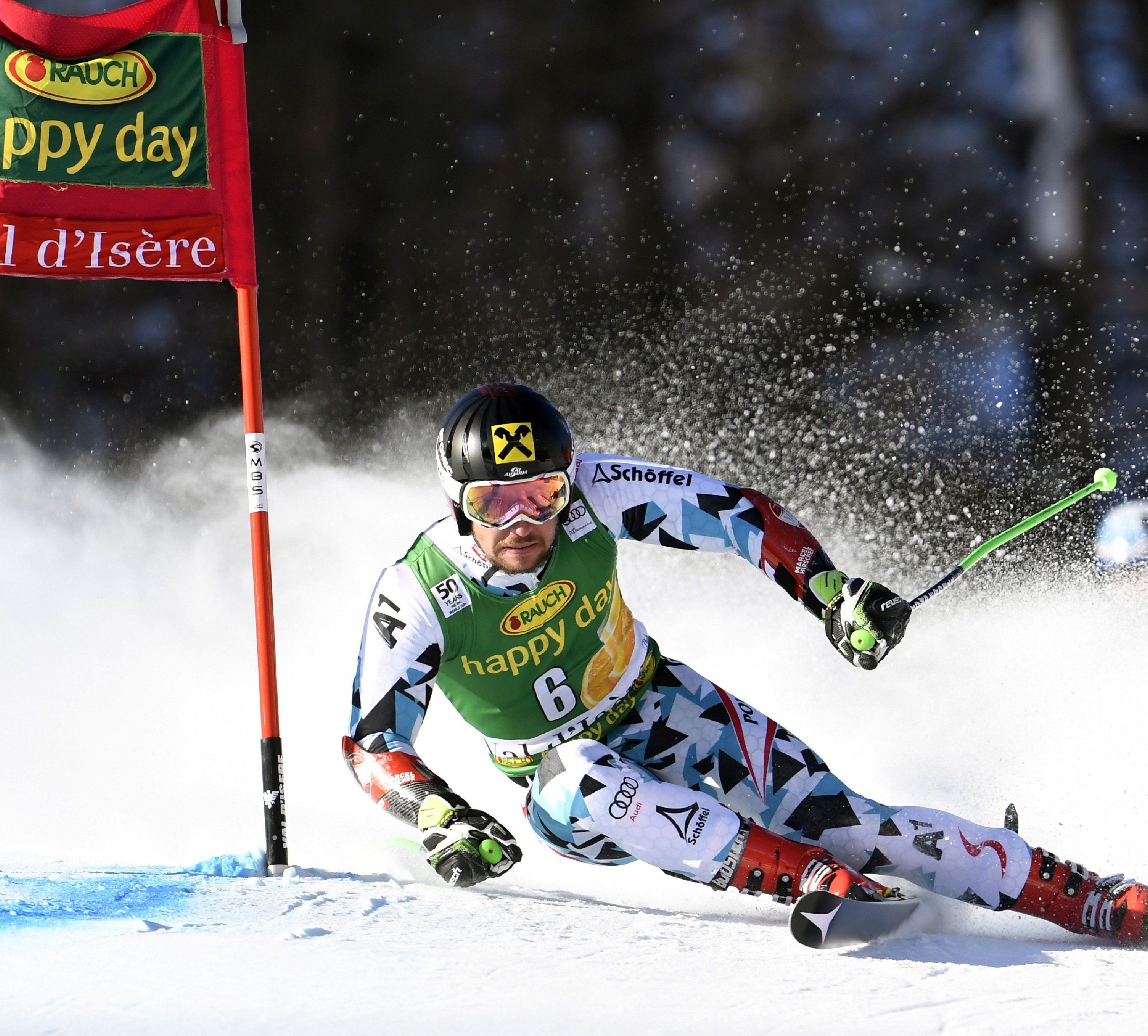Hirscher muss sich nach Halbzeitführung geschlagen geben. Hirscher muss sich nach Halbzeitführung geschlagen geben.