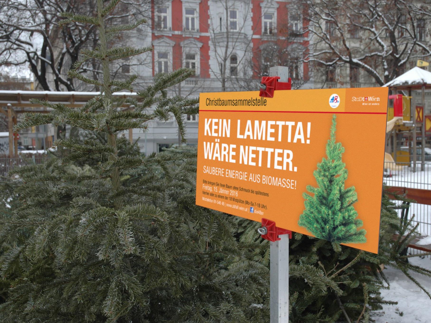 Ab dem 27. Dezember öffnen in Wien die Christbaumsammelstellen.