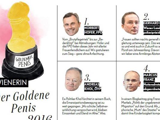 Die Gewinner des "Goldenen Penis 2016".