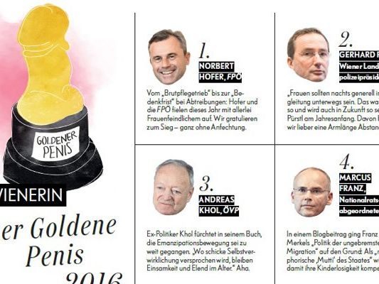 Die Gewinner des "Goldenen Penis 2016". Die Gewinner des "Goldenen Penis 2016".