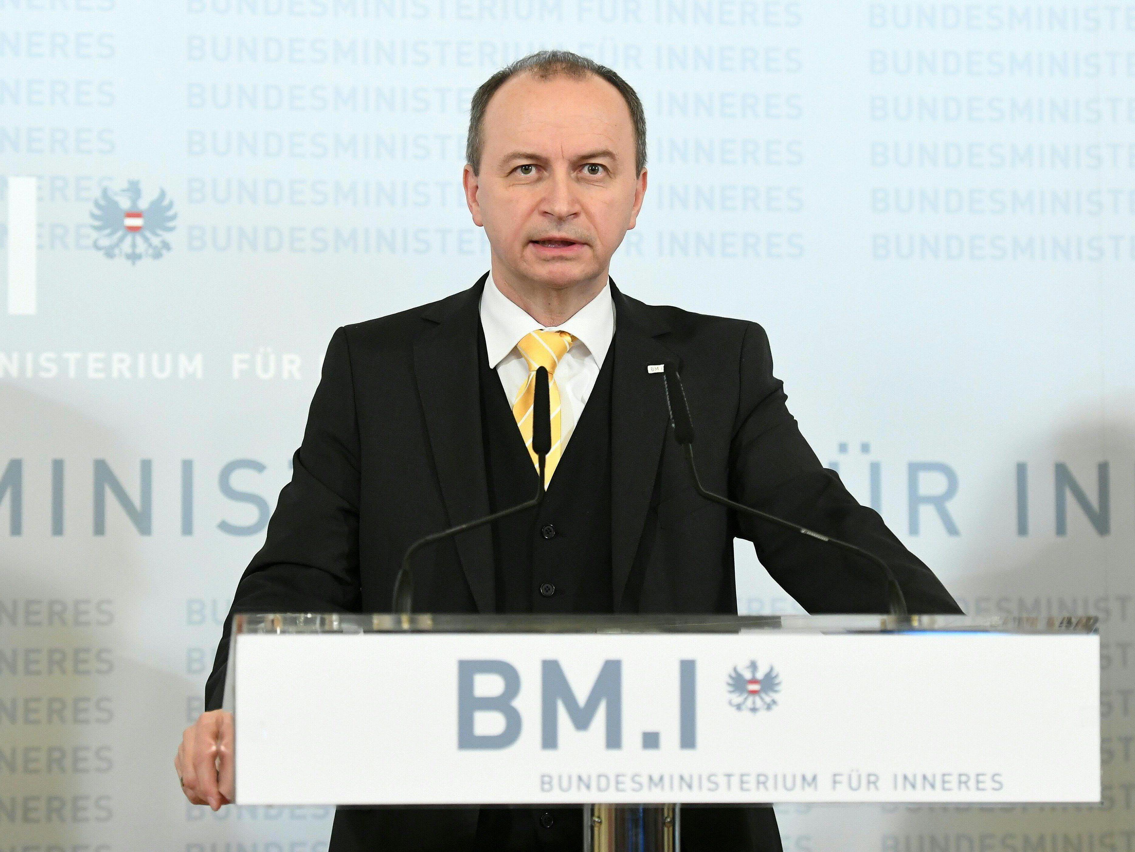 Generaldirektor für die öffentliche Sicherheit, Konrad Kogler anlässlich einer Pressekonferenz.