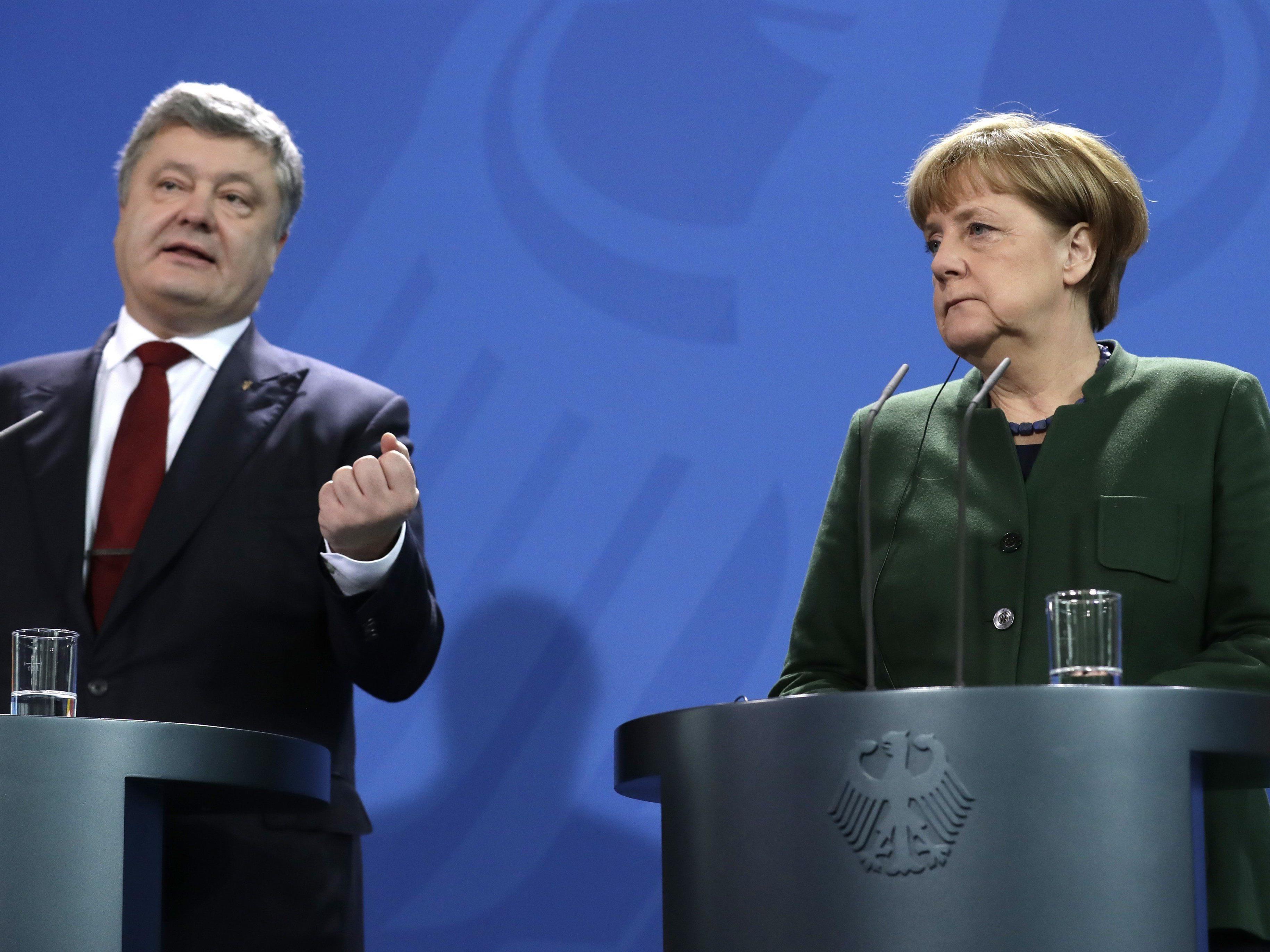 Der ukrainische Präsident Poroschenko zu Besuch in Deutschland.