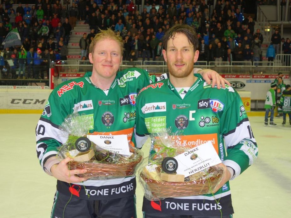 Andreas Judex und Marc Stadelmann wurden nach dem letzten Heimspiel verabschiedet. Andreas Judex und Marc Stadelmann wurden nach dem letzten Heimspiel verabschiedet.