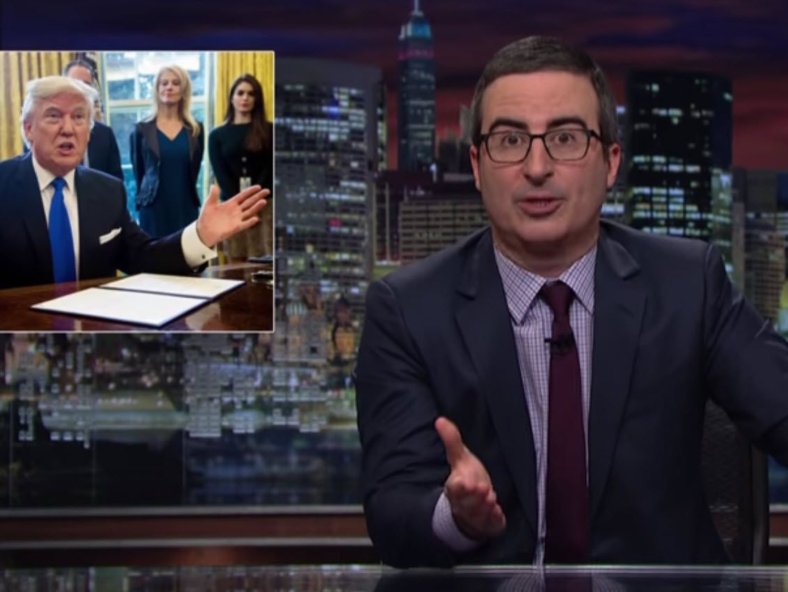Comedian John Oliver nimmt sich wieder einmal Präsident Trump und dessen Sicht der Dinge vor. Comedian John Oliver nimmt sich wieder einmal Präsident Trump und dessen Sicht der Dinge vor.