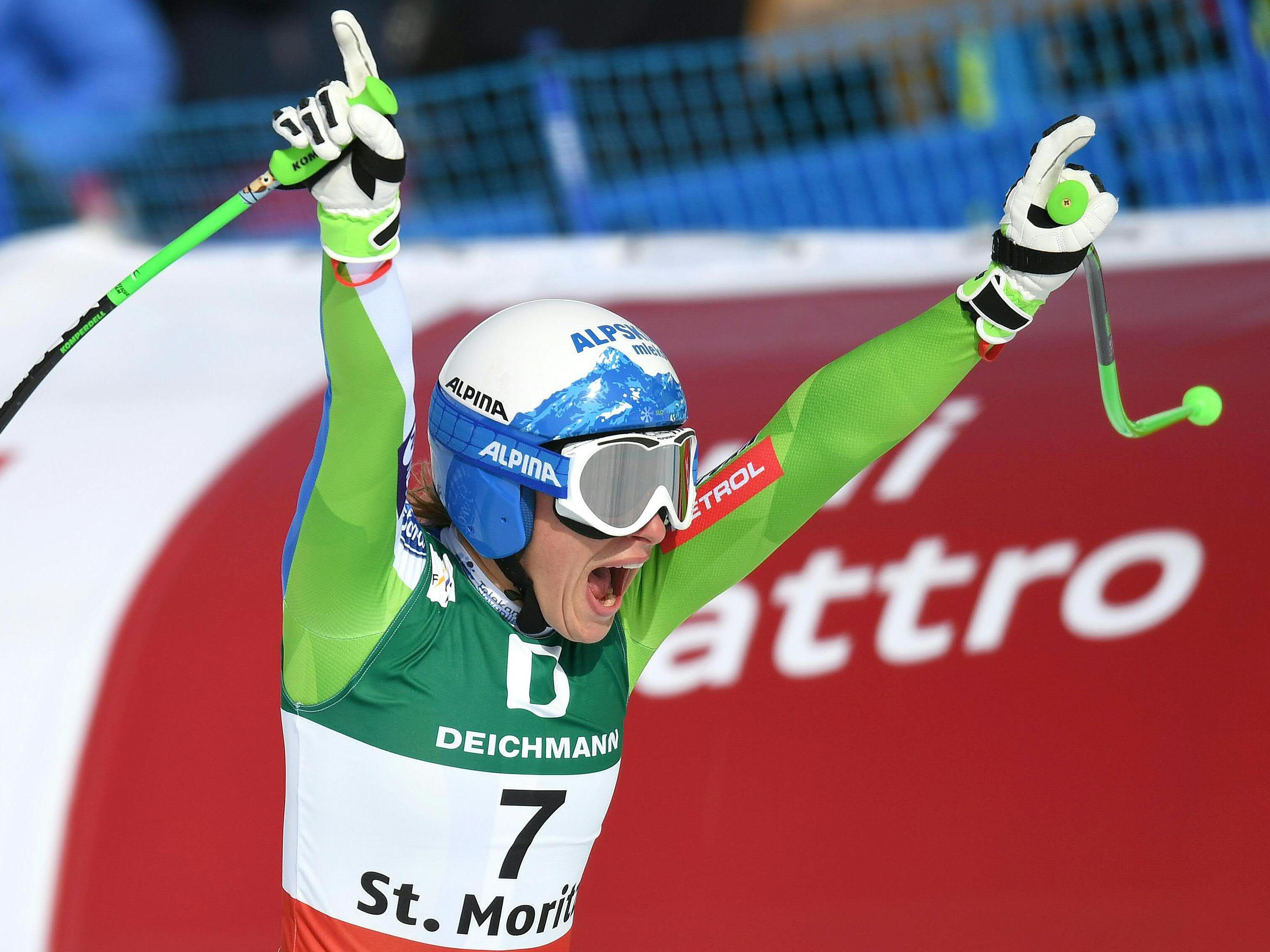 Ilka Stuhec holt die Goldmedaille bei der Damen-Abfahrt in St. Moritz