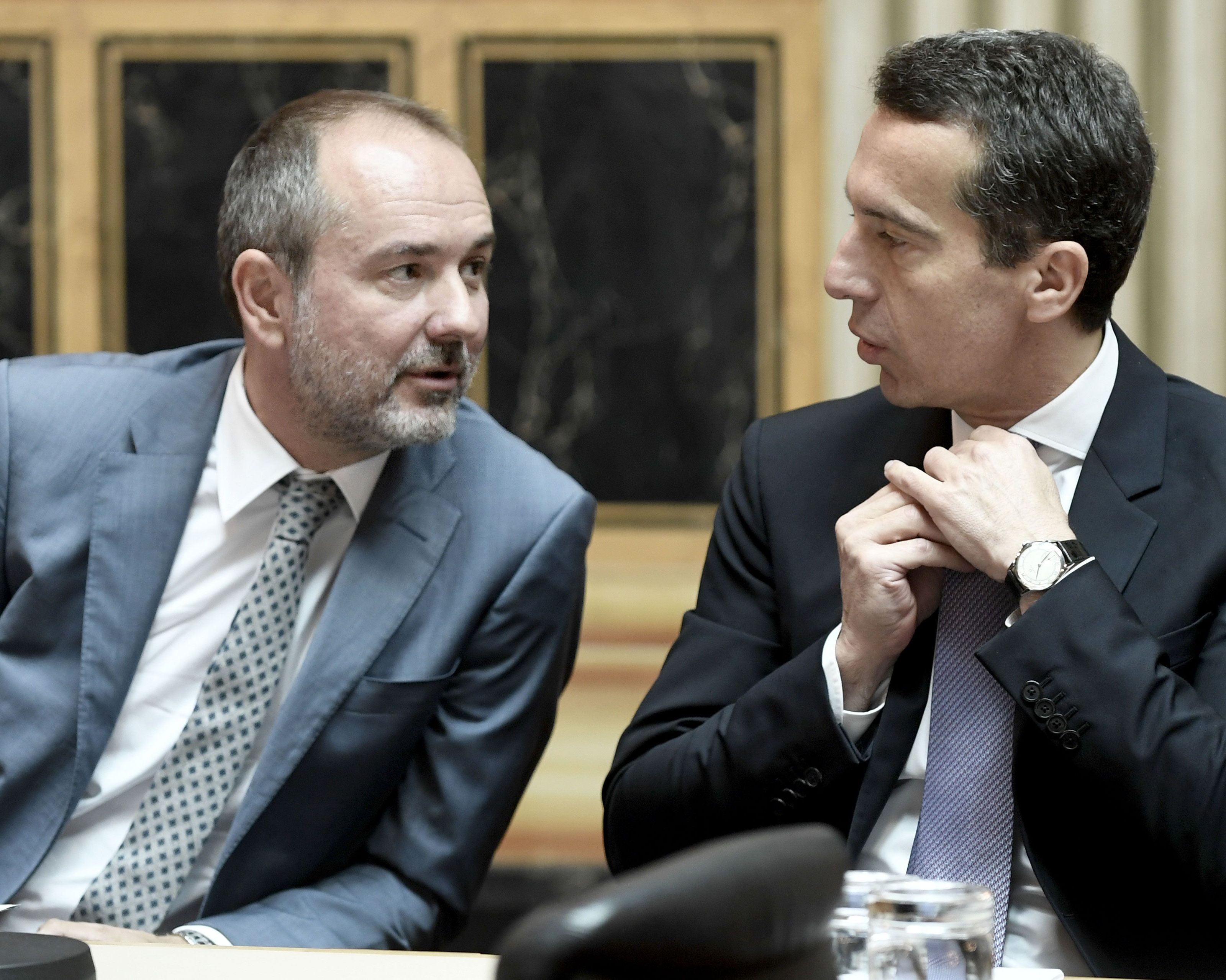 "Verfassungswidrig": Kern (r.) und Drozda lehnen Pläne Sobotkas ab "Verfassungswidrig": Kern (r.) und Drozda lehnen Pläne Sobotkas ab
