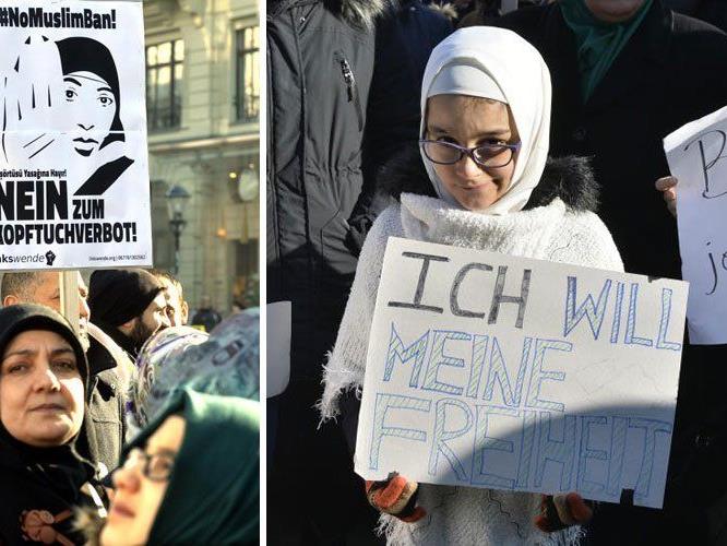 Muslima bei der Demonstration am in Wien.