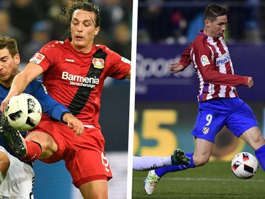 Bayer Leverkusen um Julian Baumgartlinger trifft in der Champions League auf Atletico Madrid.