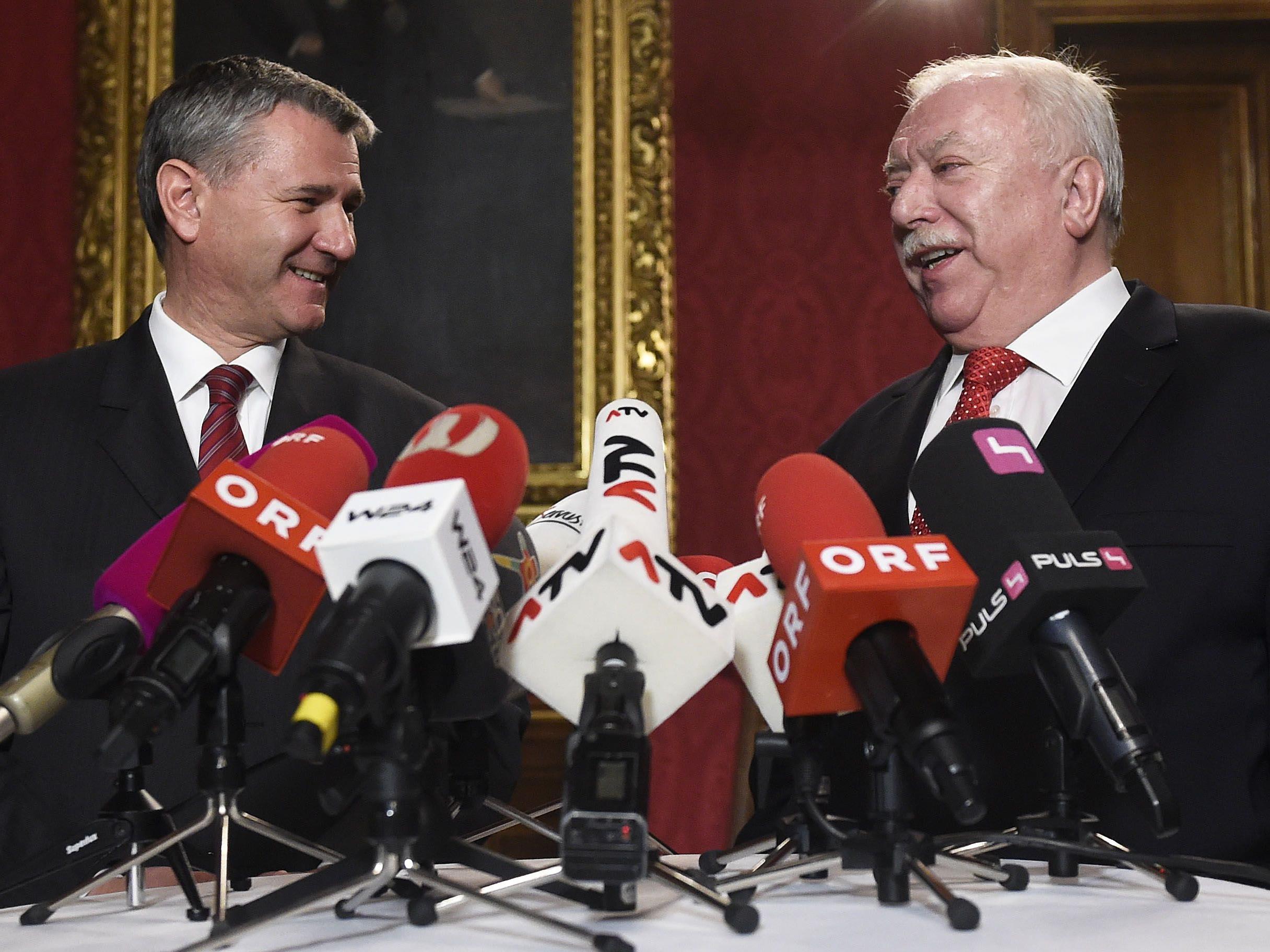 SPÖ-Landesparteisekretär Georg Niedermühlbichler und Bürgermeister Michael Häupl.