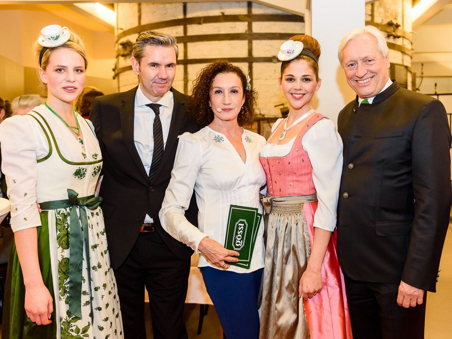 Model mit Gössl Augarten Kollektion (Maria Theresia), GF Mag. Thomas König (Porzellan-Manufaktur Augarten), Konstanze Breitebner, Model mit Gössl Augarten Kollektion (Gar nicht bieder), GF Mag. Gerhard Gössl (Gössl) Model mit Gössl Augarten Kollektion (Maria Theresia), GF Mag. Thomas König (Porzellan-Manufaktur Augarten), Konstanze Breitebner, Model mit Gössl Augarten Kollektion (Gar nicht bieder), GF Mag. Gerhard Gössl (Gössl)