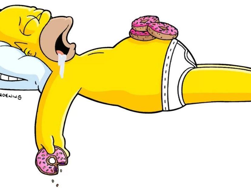 Homer möchte auch im Schlaf abnehmen.