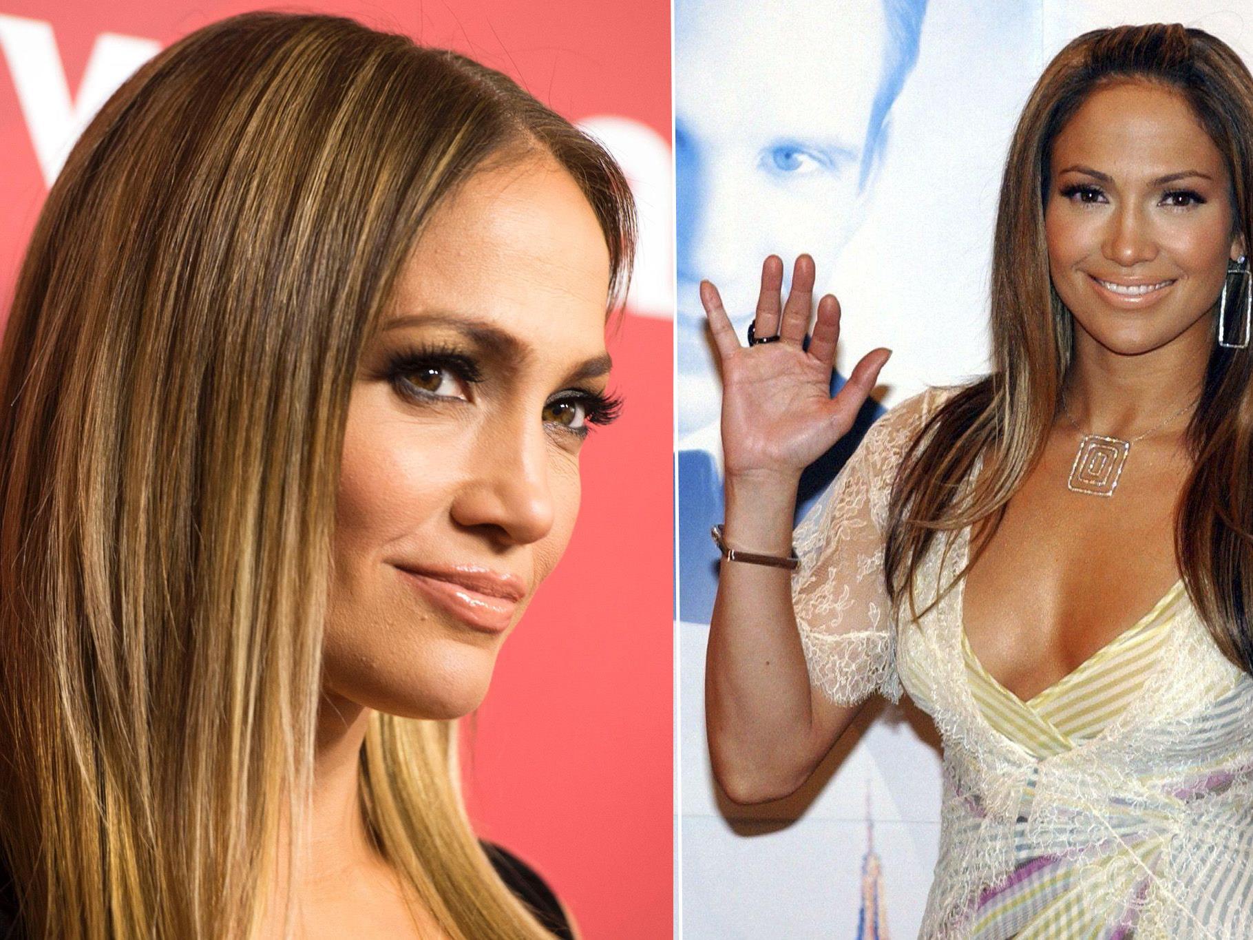 Jennifer Lopez einmal 2017 und 2003.
