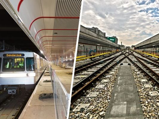 Die Bauarbeiten bei der U1-Verlängerung gehen voran. Die Bauarbeiten bei der U1-Verlängerung gehen voran.