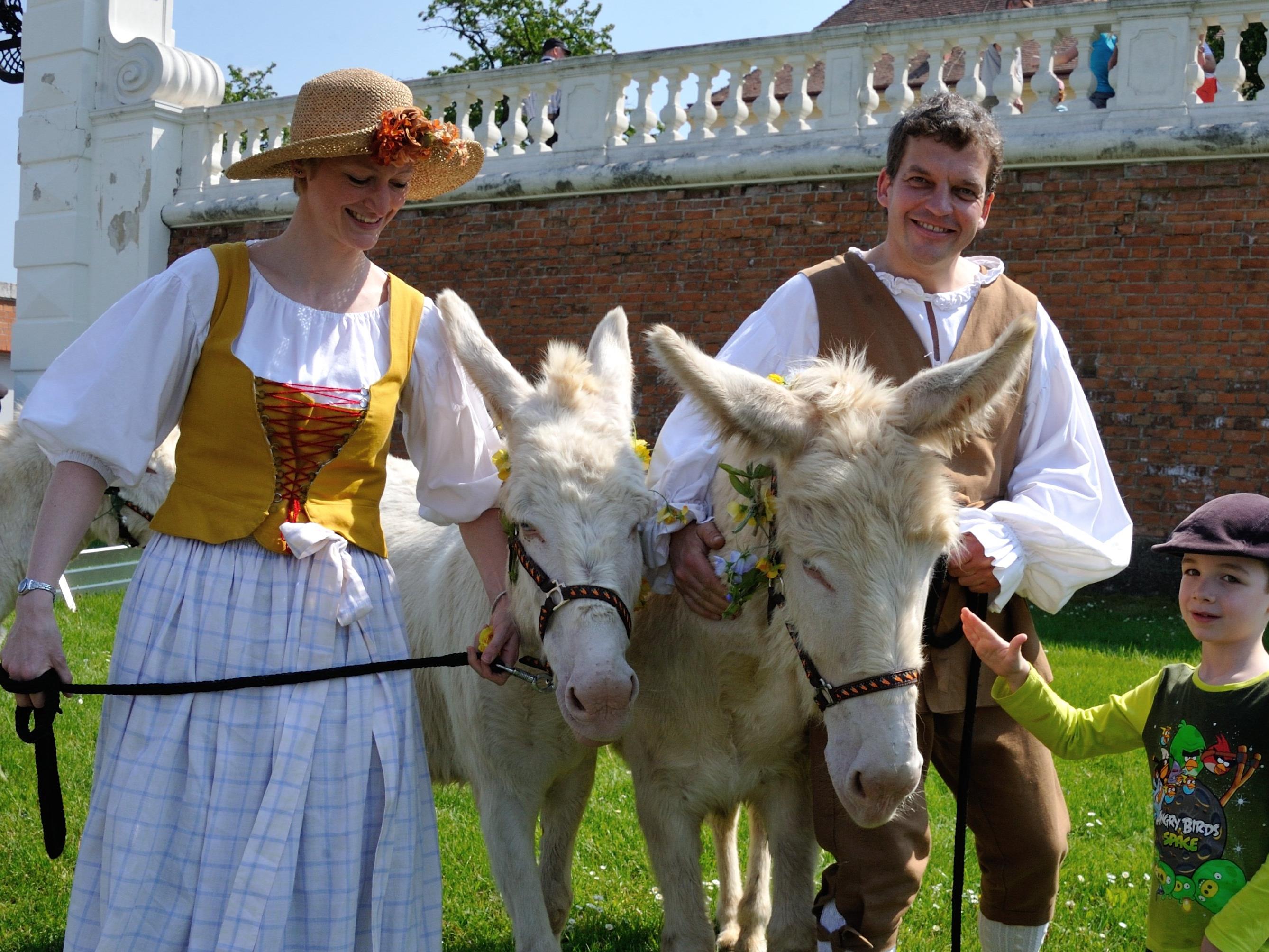 Tierumzug und Parade auf Schloss Hof am 1. Mai.